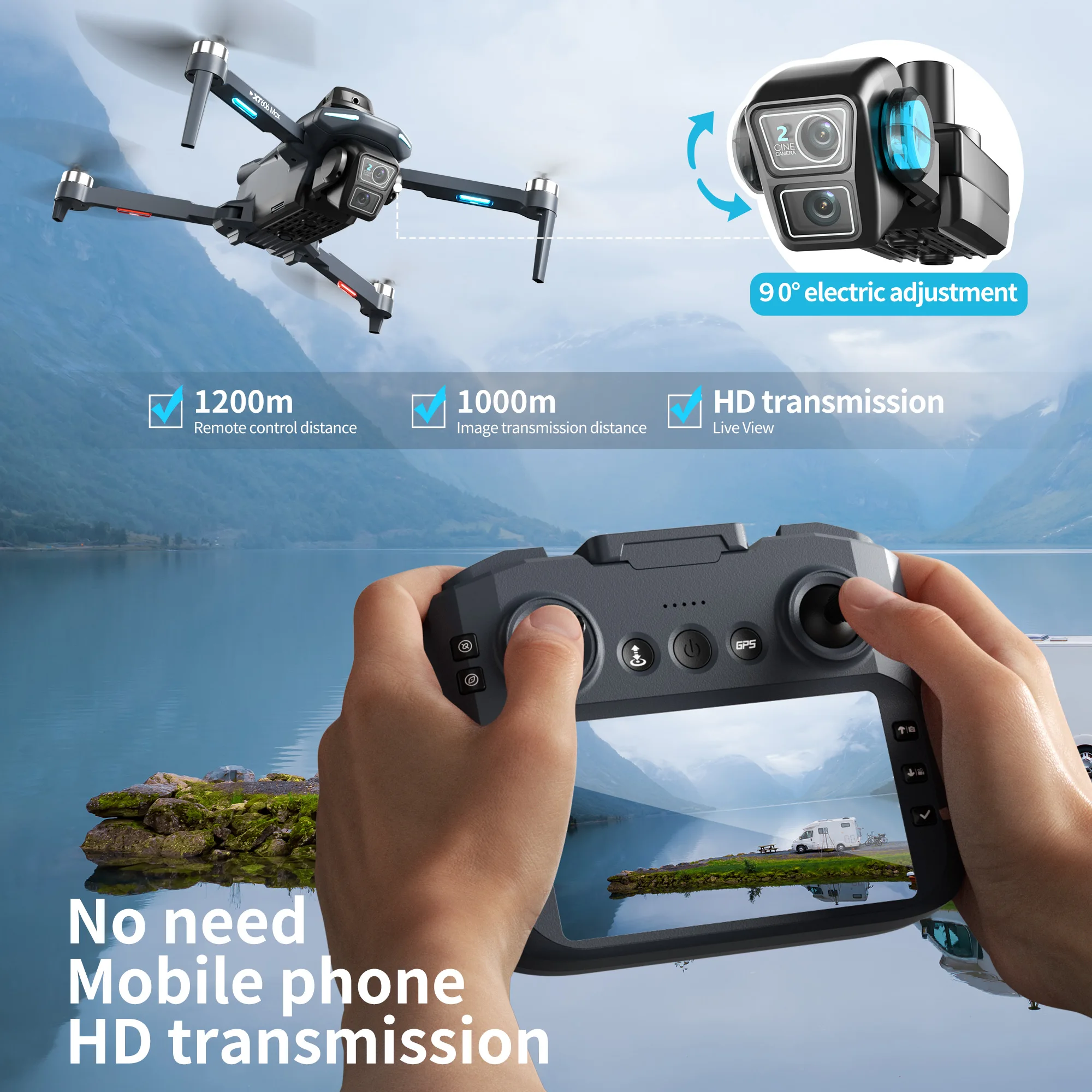 Original XT606 MAX GPS Drone 4 - đánh giá và giá Jjrc Drone X12